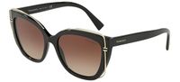 Tiffany & Co. Tiffany T Tf 4148 Lunettes de soleil œil de chat Femme Noir Marron 54mm