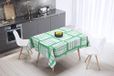 Bonamaison Tafelkleed, Anti-Mold, Sneldrogend, Waterdicht, 100% Polyester Tafellaken, Petroleum Groen, Wit, 140 x 140 Cm