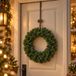 Couronne de Noël - D35 cm - vert - porte-couronne en fer forgé avec Welcome