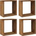 vidaXL Wandschappen kubus 4 st 30x15x30cm bewerkt hout oud houtkleurig