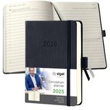 Sigel Conceptum dagagenda - A6 - 2025 (NL/FR/EN/DU) - zwart - hardcover