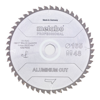 Metabo Metabo zaagblad "aluminium cut - professional", 160x1,6/1,2x20 Z48 FZ/TZ 5°neg Aantal:1