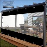 Merkloos Waterdicht Zeilgordijn voor Buiten - Transparant Zijpaneel voor Pergola, Patio of Veranda