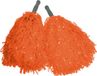 Funny Fashion Cheerballs - set van 2x - oranje - pompoms met franjes en stick handgreep - 25 cm - kinderen