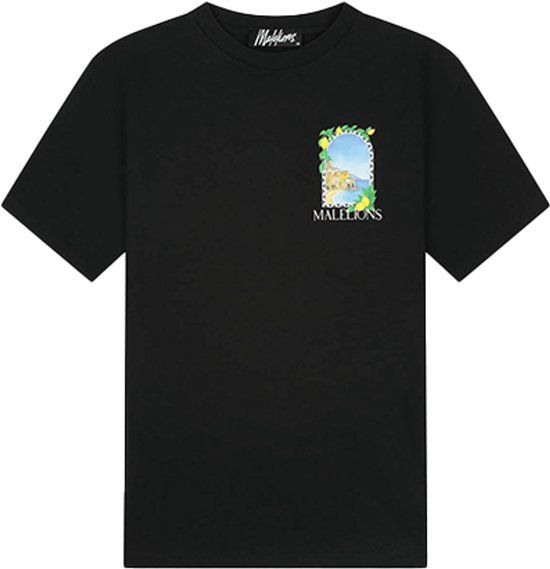 Malelions Amalfi Window T-Shirt Zwart Katoen Regular Fit