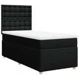 VidaXL Boxspringbed met matras, stof, zwart, 120x190 cm