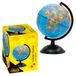 Idena 569906 - Wereldbol met politieke kaart, Ø 18 cm, studentenglobe, ideaal voor school