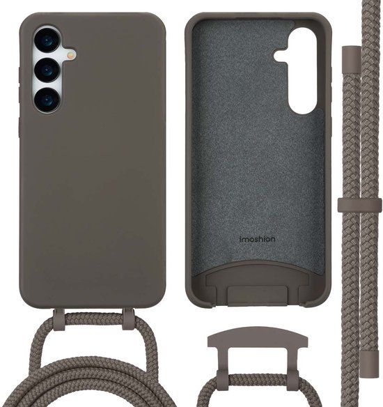 imoshion Hoesje - Geschikt voor Samsung Galaxy A55 (5G) - Color Backcover met afneembaar koord - Black Coffee