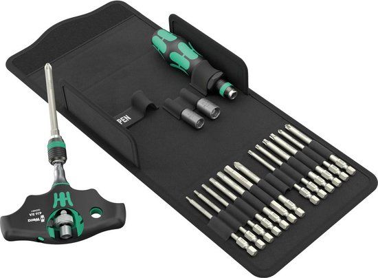 Wera Kraftform Kompakt 400 RA SHK Set 1 - 19-delig Bitset - Kruiskop Phillips, Kruiskop Pozidriv, Inbus