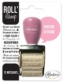 Aladine - Roll' Stamp Positive Attitude – stempel met wieltje – 12 berichten om overal te stempelen – ideaal voor Bullet Journal, scrapbooking 02161 zwart