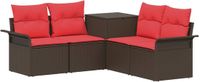 vidaXL Bankstel 2 zitplaatsen Bruin en rood