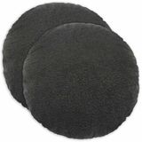 vidaXL - Kussensloop - 2 stuks - HEERLEN - Donkergrijs - Ø 60 cm - Bouclé