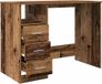 Bureau 102x50x76 cm bois composite couleur bois vieilli