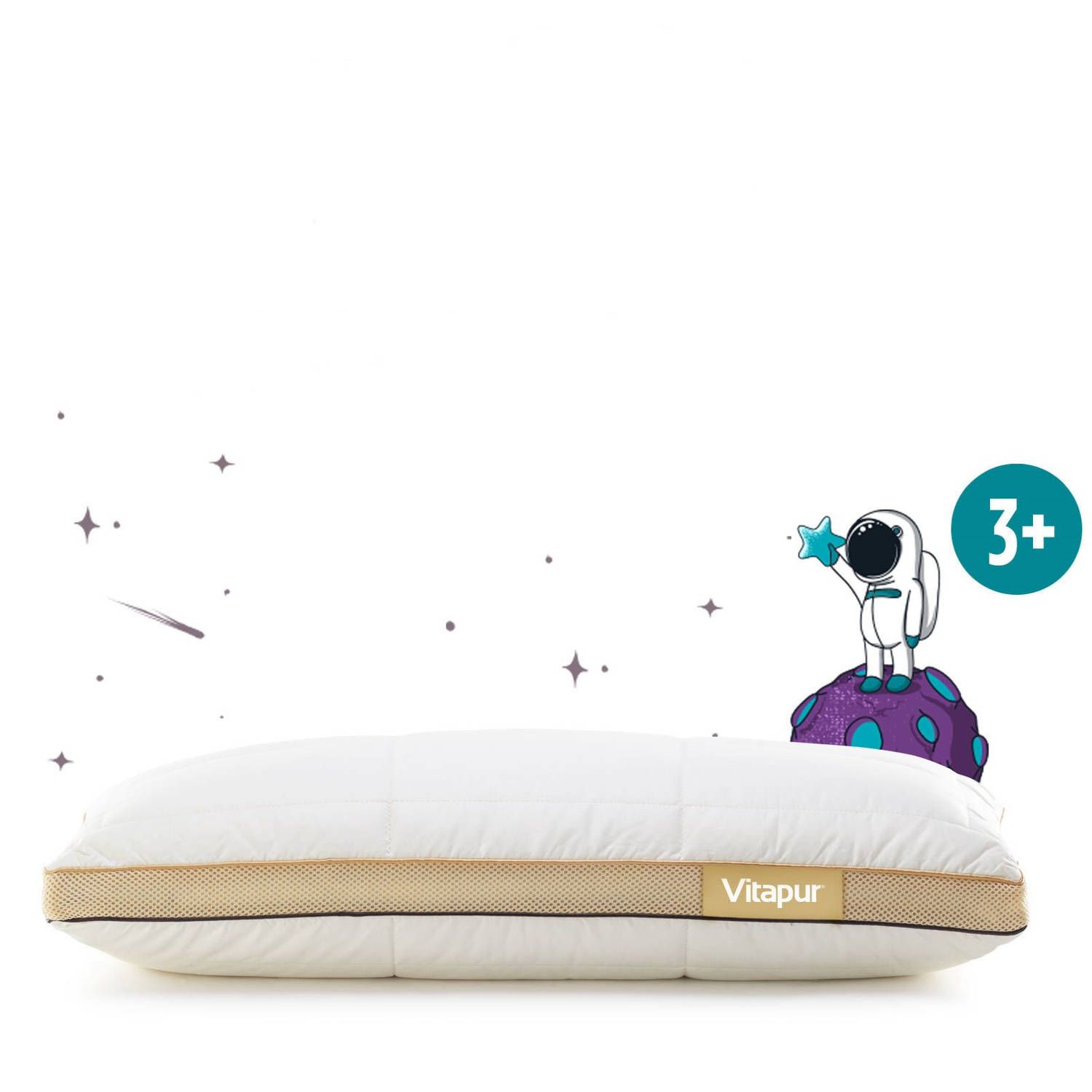 Vitapur Neo Hybride Memory Foam Kinderkussen - 40x60 cm - Wit