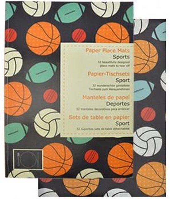 PasschierTerpo Papieren placemats in boek met thema sport