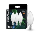 BELLALUX LED-lamp, E14-basis matte optiek, Koud wit (4000K), 470 Lumen, substituut voor 40W-verlichtingsmiddel niet-dimbaar, 3-Pak