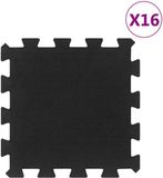 vidaXL Dalles en caoutchouc 16 pièces 16 mm 30x30 cm noir