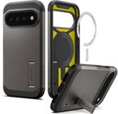 Spigen Tough Armor Hoesje Geschikt voor Google Pixel 11 Pro XL | Compatibel met MagSafe / Qi2 | Back Cover Militaire Standaard | Kickstand | Gunmetal