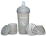 Twistshake Pro Double Anti-Koliek Babyfles met Melkpoedercontainer en Mixer - 330 ml | Snelle Stroom Siliconen Borstachtige Speen | BPA-Vrije Babyfles | Geschikt voor Baby's Vanaf 4 Maanden | Grijs