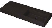 Wastafel INK Momento Wastafel Quartz Wasbak Rechts Zonder Kraangat - 1200x450x90 mm - Quartz Zwart