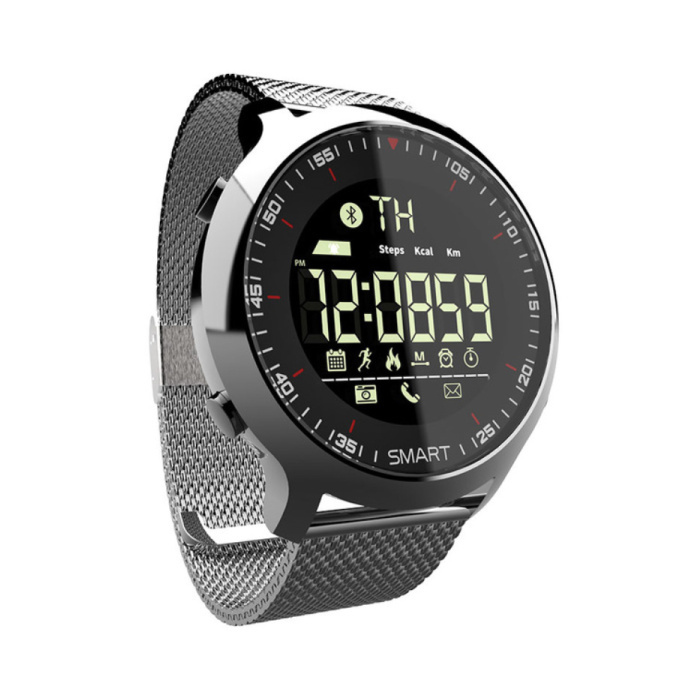 Lokmat Waterdichte Sport Smartwatch Fitness Activity Tracker Smartphone Horloge iOS Android iPhone Samsung Huawei Zilver