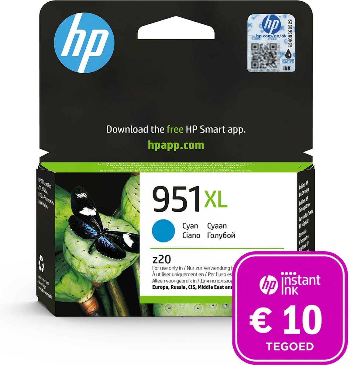 HP 951XL - Inktcartridge Cyaan + Instant Ink tegoed