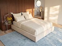 Vente-unique Bedbodem met opbergruimte 160 x 200 cm in corduroy - Crème - KARESO van YSMÉE