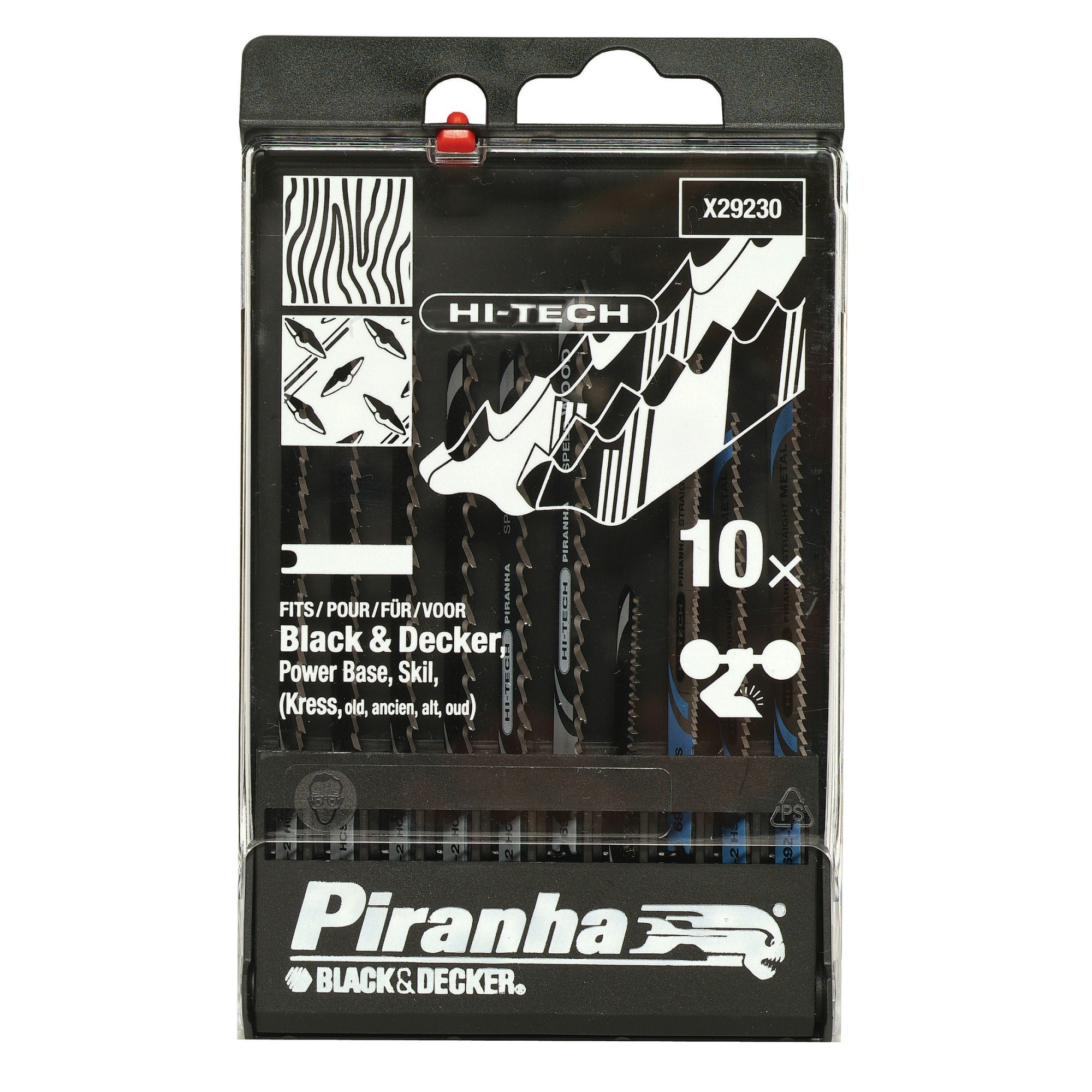 Piranha x29230 cassette hout/metaal 10st b&d hitech