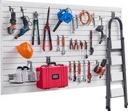 VEVOR Gereedschapswand 1225x2450x20mm PVC Witte Garage Lattenwand met Accessoires 136kg