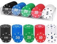 Pokerchips - Jetons de jeu - Jetons de casino - 100 pièces - Avec boîte de rangement