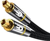 Drivv. Premium Toslink Optische Kabel Nylon - Optische Audiokabel - Optical Audio Kabel - Male to Male - 1 meter - Zwart