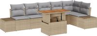 vidaXL Tuinbank - Set - 4 zitplekken - Beige - Polyrattan