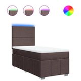 vidaXL Boxspringbed met matras, donkerbruin, 100x200 cm, met stoffen bekleding