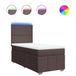 vidaXL Boxspringbed met matras, donkerbruin, 100x200 cm, met stoffen bekleding
