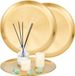 Plateau décoratif rond en acier inoxydable doré de 298 cm
