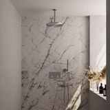 Brauer Brushed Carving Thermostatische Regendoucheset Inbouw - Hoofddouche 30 cm - Met Drukknoppen - Handdouche Staaf - Doucheslang - Wandaansluitbocht - Rvs