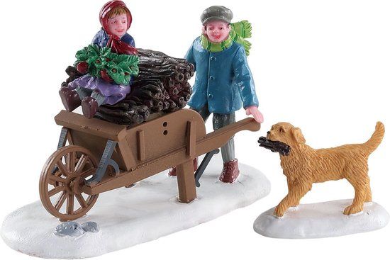 Lemax - Gathering Kindling - Set van 2