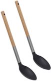 5five Voedsel opscheplepel - 2x - Lichtbruin - Hout - 32 cm