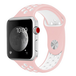 Apple Watch Sportbandje - Maat: M/L - Roze + Wit - Geschikt voor 44mm / 45mm / 46mm / 49mm
