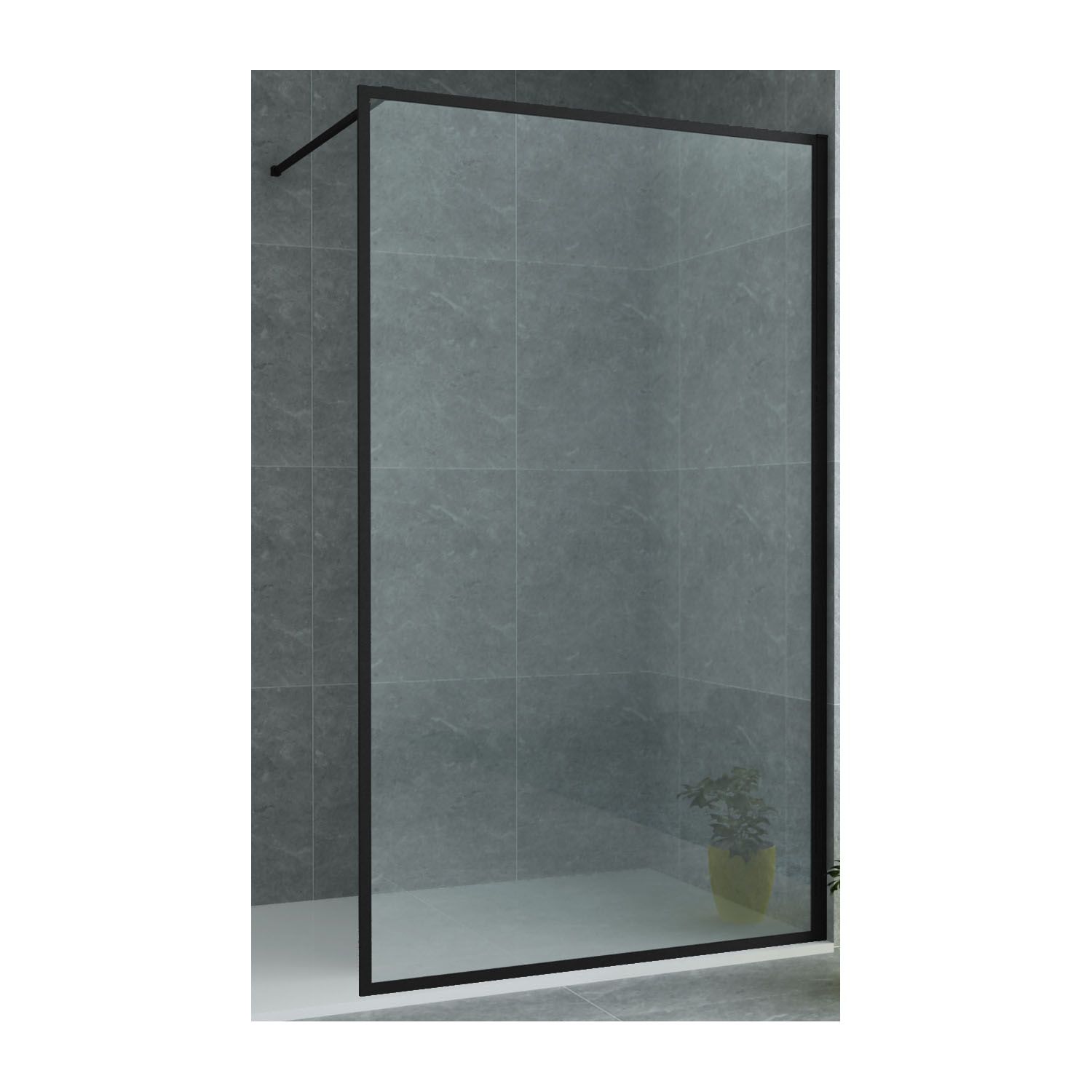 Boss & Wessing Inloopdouche redo 8 mm glas mat zwart (alle maten) - 8719304222132