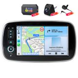 Awesafe Smart Autoradio met camera, microfoon, DAB+ adapter voor Forfour Fortwo 453 (2014-2022), draadloze CarPlay, Android Auto, WiFi, GPS-navigatie, RDS, DSP, 7 inch scherm, 2+64GB opslag