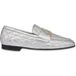 Moschino Mocassins en cuir nappa laminé Argent Taille : 35