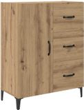 vidaXL Dressoir Artisan Eiken Bewerkt Hout 69,5 x 34 x 90 cm