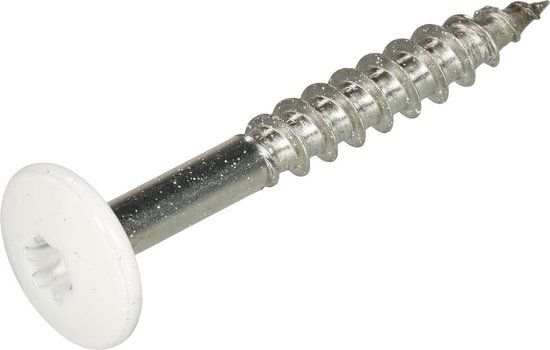 Hoenderdaal Fasteners Hoenderdaal HPL Schroef RVS-A2 Torx TX20 Zuiver Wit RAL9010 4.8x60 | 100 stuks