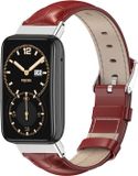 By Qubix Qubix Echt Leren Bandje Donkerrood Geschikt voor Xiaomi Smart Band 7 Pro / Mi Band 7 Pro