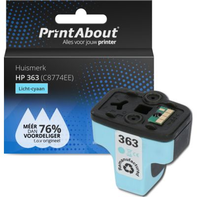 PrintAbout Huismerk HP 363 (C8774EE) Inktcartridge Licht-cyaan