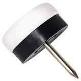 Adsamm PGR-N-WH-20-16 16 x kunststof glijders met buffer en spijker, wit, Ø 20 mm