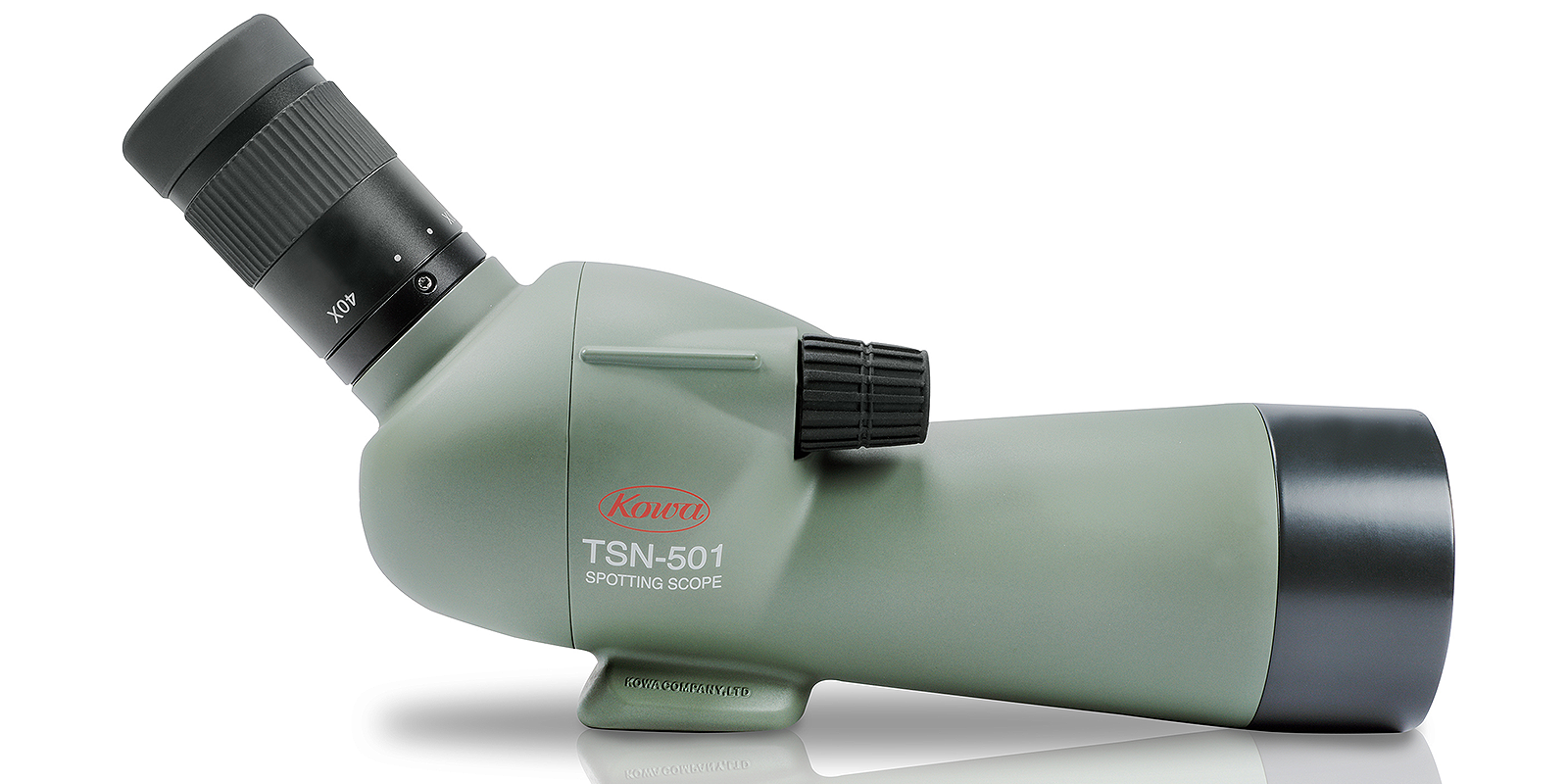 Kowa Compact Spotting Scope TSN-501 20-40x50 - Spotting Scope - 40x Magnification - 50mm Lens - Black/Green