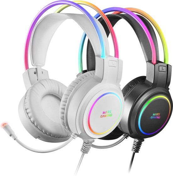 Mars Gaming Gaming Earpiece with Microphone MHRGBW White
