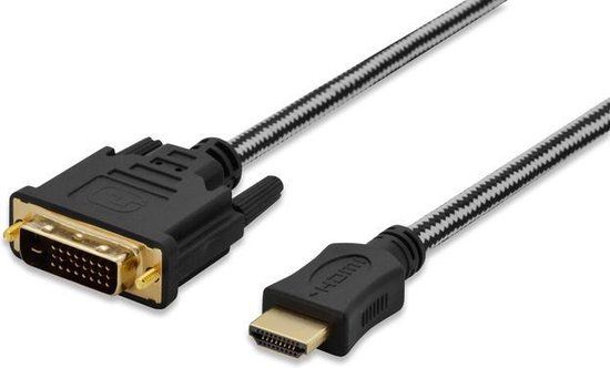 Ednet HDMI / DVI Adapterkabel HDMI-A stekker, DVI-D 24+1-polige stekker 5.00 m Zwart 84487